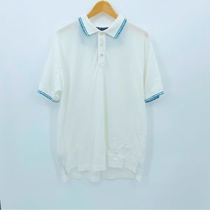 Robert Graham Embroidery on White Color Short Sleeve Cotton Polo Shirt Men's XL
